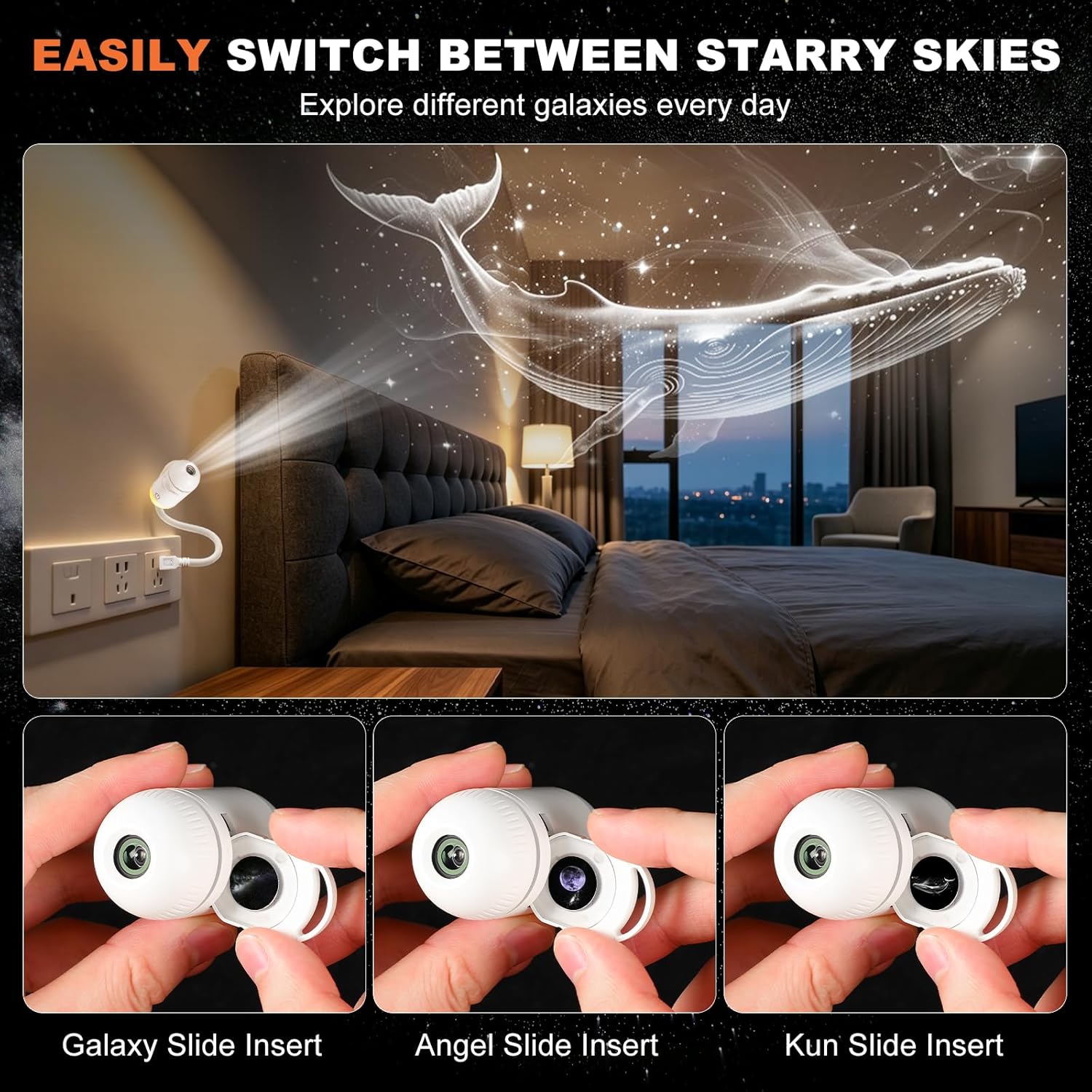 2-in-1 Galaxy Projector Night  - Mini Projector Portable recension och pris